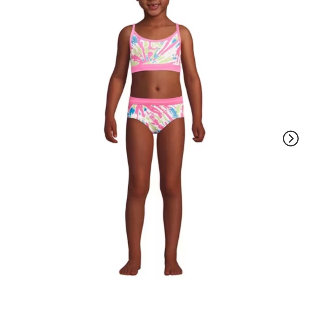 Lands end tie dye 2 Pc swim set bikini top bottom xl 14-16 bathing suit new nwt